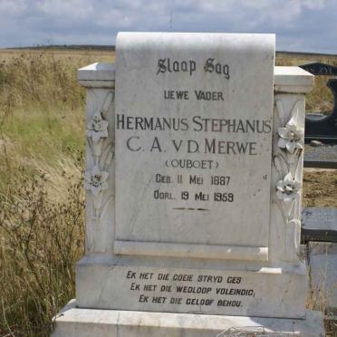 MERWE Hermanus Stephanus C.A., v.d. 1887-1959