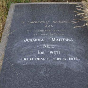NEL Johanna Martina nee DE WET 1924-1976