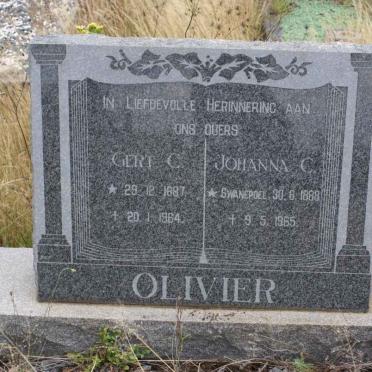 OLIVIER Gert C. 1887-1964 &amp; Johanna C. SWANEPOEL 1888-1965