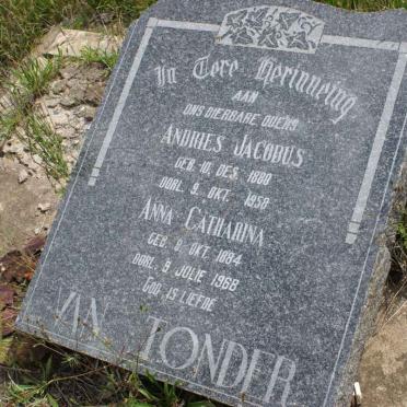 TONDER Andries Jacobus, van 1880-1958 &amp; Anna Catharina 1884-1968