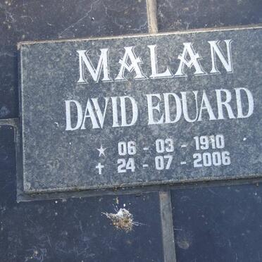 MALAN David Eduard 1910-2006