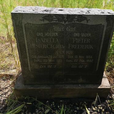 FOURIE Pieter Frederik 1865-1952 &amp; Isabella Hester Cecilia JORDAAN 1870-1959