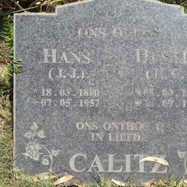 CALITZ J.J. 1880-1957 &amp; H.C. 1901-1990
