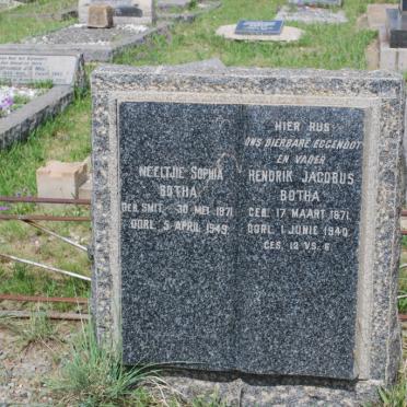 BOTHA Hendrik Jacobus 1871-1940 &amp; Neeltjie Sophia SMIT 1871-1949