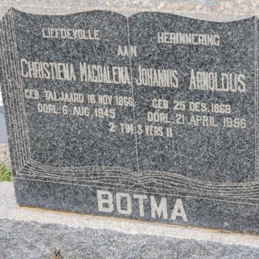 BOTMA Johannis Arnoldus 1868-1956 &amp; Christiena Magdalena TALJAARD 1866-1945