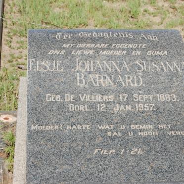 BARNARD Elsje Johanna Susanna nee DE VILLIERS 1883-1957