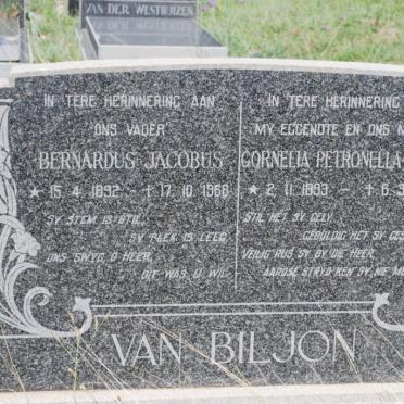 BILJON Bernardus Jacobus, van 1892-1968 &amp; Cornelia Petronella TAUTE 1893-1966 