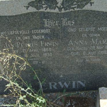 ERWIN Jan Petrus 1866-1930 &amp; Anna Maria NAGEL 1890-1968