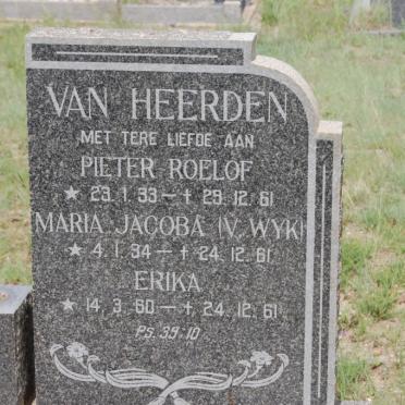 HEERDEN Pieter Roelof, van 1933-1961 &amp; Maria Jacoba V. WYK 1?34-1?61 :: HEERDEN Erika, van 1960-1961