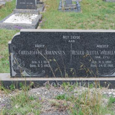 OOSTHUIZEN Christoffel Johannes 1879-1963 &amp; Hester Aletta Wilhelmina VAN ZYL 1882-1966