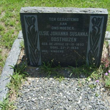 OOSTHUIZEN Elsie Johanna Susanna nee DE JONGE 1853-1935