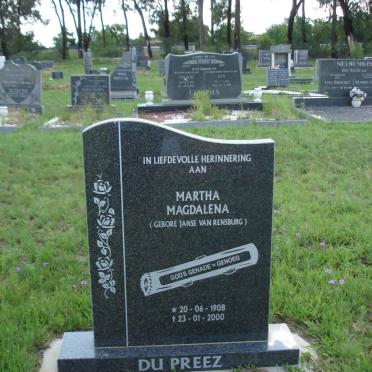 PREEZ Martha Magdalena, du nee JANSE VAN RENSBURG 1908-2000