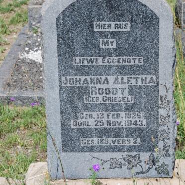 ROODT Johanna Aletha nee GRIESEL 1926-1943