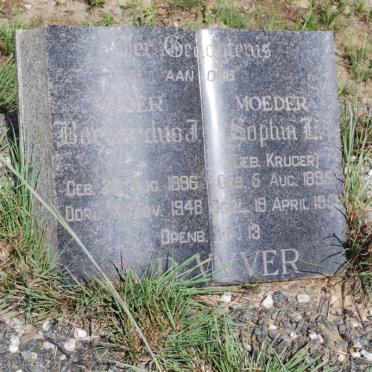 VYVER Bernardus J., v.d. 1896-1948 &amp; Sophia L. KRUGER 1895-1958