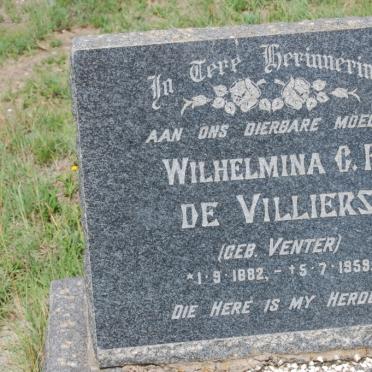 VILLIERS Wilhelmina C.F., de nee VENTER 1882-1959