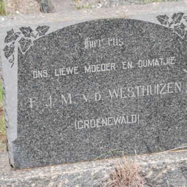 WESTHUIZEN F.J.M., v.d. nee GROENEWALD 
