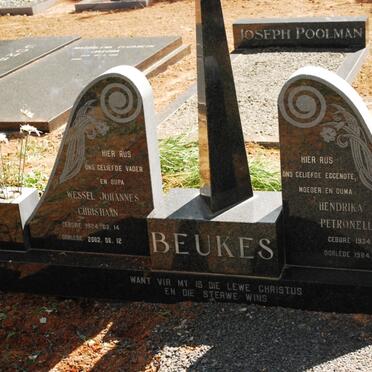 BEUKES Wessel Johannes Christiaan 1924-2002 &amp; Hendrika Petronella 1934-1994
