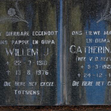 RENSBURG Willem J., van 1910-1976 &amp; Catherina E. V.D. HEEVER 1920-1988