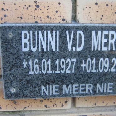 MERWE Bunni, v.d. 1927-2011