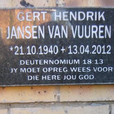 VUUREN Gert Hendrik, Jansen van 1940-2012
