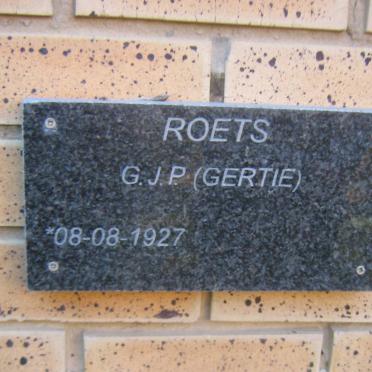 ROETS G.J.P. 1927-