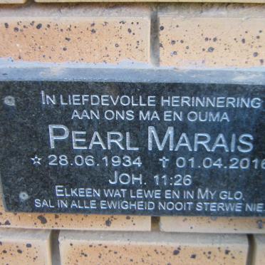 MARAIS Pearl 1934-2016
