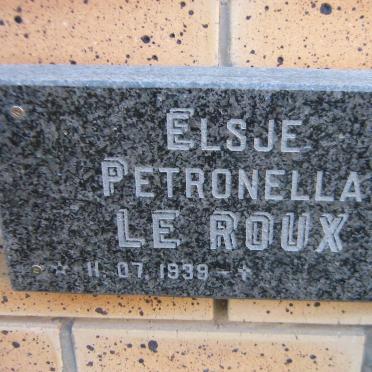 ROUX Elsje Petronella, le 1939-