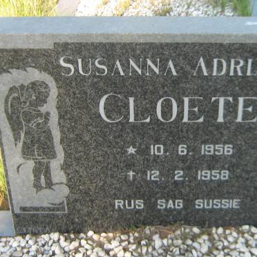 CLOETE Susanna Adriana 1956-1958