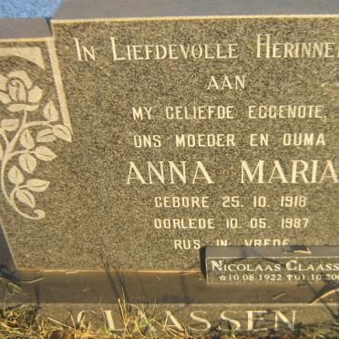 CLAASSEN Nicolaas 1922-2008 &amp; Anna Maria 1918-1987