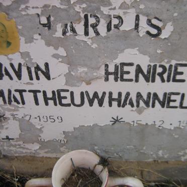 HARRIS Gavin Mattheuw 1959-???0 &amp; Henrietta Hannelie 1959-