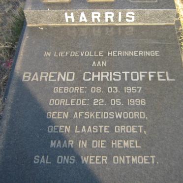 HARRIS Barend Christoffel 1957-1996
