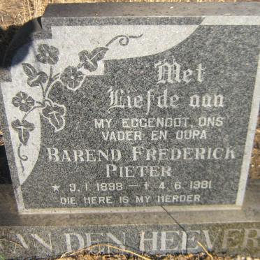 HEEVER Barend Frederick Pieter, van den 1898-1981