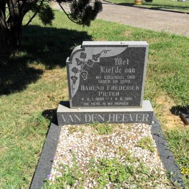 HEEVER Barend Frederick Pieter, van den 1898-1981