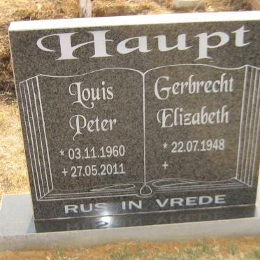 HAUPT Gerbrecht Elizabeth 1948 - :: HAUPT Louis Peter 1960-2011