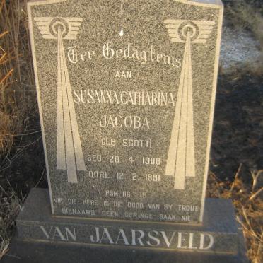 JAARSVELD Susanna Catharina Jacoba, van nee SCOTT 1908-1991