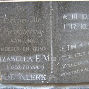 KLERK Izabella E.M., de nee FOURIE 1921-1988