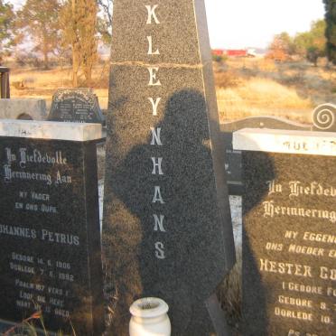KLEYNHANS Johannes Petrus 1906-1992 &amp; Hester Cornelia FOURIE 1912-1982
