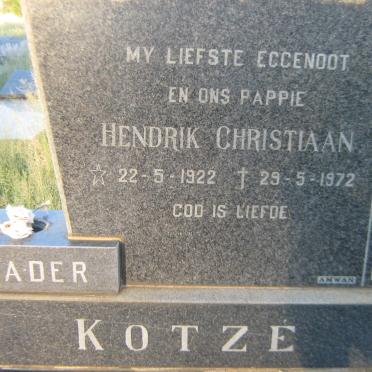 KOTZE Hendrik Christiaan 1922-1972