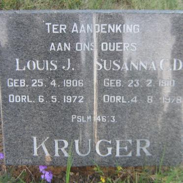 KRUGER Louis J. 1906-1972 &amp; Susanna C.D. 1910-1978