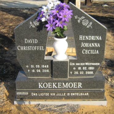 KOEKEMOER David Christoffel 1948-2016 &amp; Hendrina Johanna Cecilia VAN DER WESTHUIZEN 1951-2009