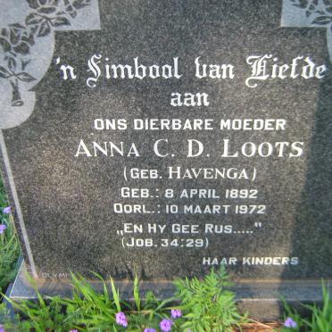 LOOTS Anna C.D. nee HAVENGA 1892-1972
