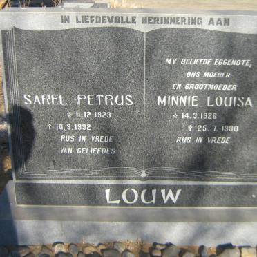 LOUW Sarel Petrus 1923-1992 &amp; Minnie Louisa 1926-1980