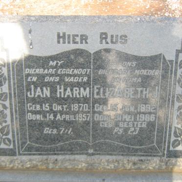 LOMBARD Jan Harm 1870-1957 &amp; Elizabeth J. BESTER 1892-1986