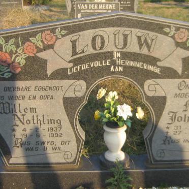 LOUW Willem Nothling 1937-1992 &amp; Martha Johanna 1940-1912