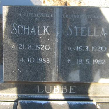 LUBBE Schalk 1920-1983 &amp; Stella 1920-1982