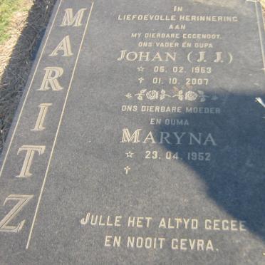 MARITZ J.J. 1953-2007 &amp; Myrna 1952-