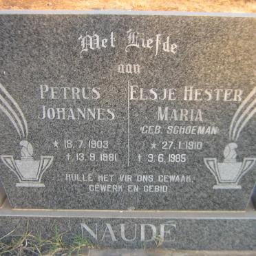 NAUDE Petrus Johannes 1903-1981 &amp; Elsje Hester Maria SCHOEMAN 1910-1985