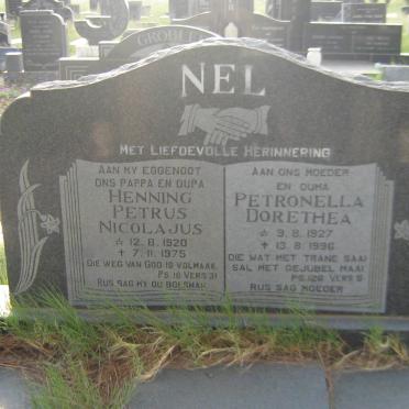NEL Henning Petrus Nicolajus 1920-1975 &amp; Petronella Dorethea 1927-1996