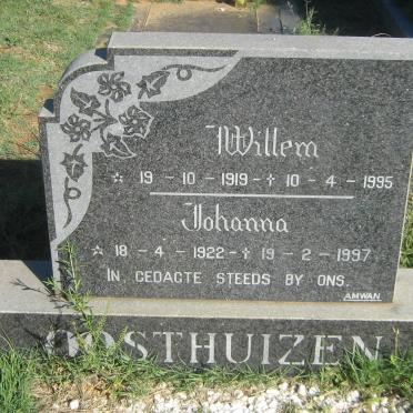 OOSTHUIZEN Willem 1919-1995 &amp; Johanna 1922-1997
