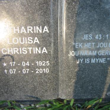 PIENAAR Catharina Louisa Christina 1925-2010